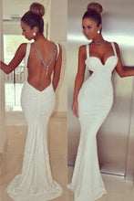 Sexy Sleeveless Spaghetti Straps Mermaid Long Evening Dresses