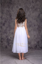Jewel Neckline Sleeveless Organza Flower Girl Dresses