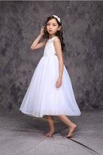Jewel Neckline Sleeveless Organza Flower Girl Dresses