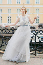 Charming A-Line Lace Bodice Tulle Wedding Dresses