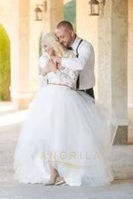 Two-Piece Lace Long Sleeves Plus Size Wedding Dresses
