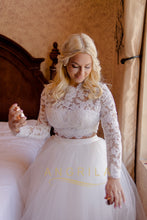 Two-Piece Lace Long Sleeves Plus Size Wedding Dresses