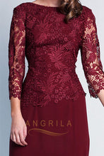 Sheath/Column 3/4 Sleeves Knee-length Lace Dresses
