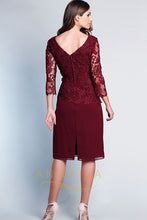 Sheath/Column 3/4 Sleeves Knee-length Lace Dresses