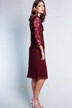 Sheath/Column 3/4 Sleeves Knee-length Lace Dresses