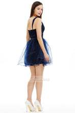 A-Line V-neck Short/Mini Tulle Chiffon Prom Dresses