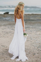 Alluring A-line/Princess Sleeveless Boho Lace Sweep Train Wedding Dresses