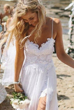 Alluring A-line/Princess Sleeveless Boho Lace Sweep Train Wedding Dresses