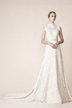 High Neck Sleeveless Lace Wedding Dresses