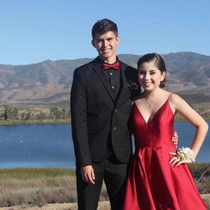 Pleated Taffeta A-Line Homecoming Dress with Pockets