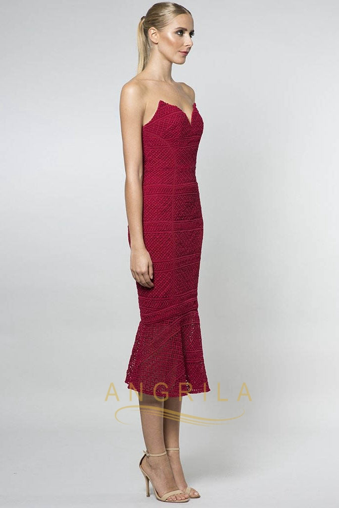 Strapless Lace Wedding Guest Dresses Secondary image