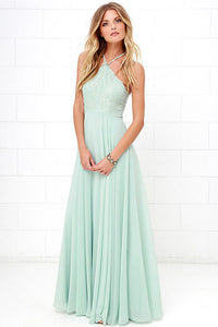 Sleeveless Chiffon Floor-Length Bridesmaid Dresses