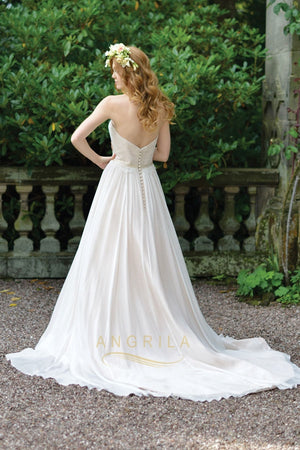 A-line/Princess Strapless Long Bridal Wedding Dresses
