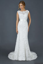 Lace Bateau Neckline Wedding Dresses with Satin Belt