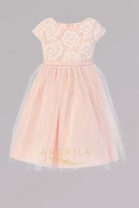 Cute A-line/Princess Cap Sleeves Tea-length Flower Girl Dresses