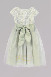 Cute A-line/Princess Cap Sleeves Tea-length Flower Girl Dresses