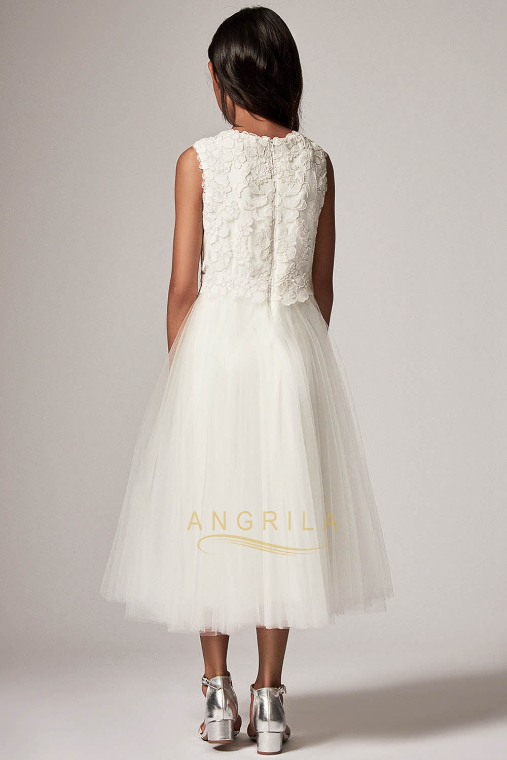 Simple Sleeveless Floral Flower Girl Dresses
