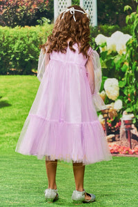 Glamorous A-line Scoop Neckline Tea-length Tulle Flower Girl Dresses