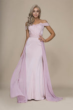 Trumpet/Mermaid Off-the-shoulder Detachable Overlay Long Formal Prom Dresses