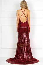 Sexy Trumpet/Mermaid Sequined Open Back Prom Dresses