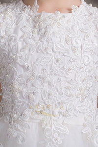 Chic A-line/Princess Lace Top Knee-length Tulle Flower Girl Dresses