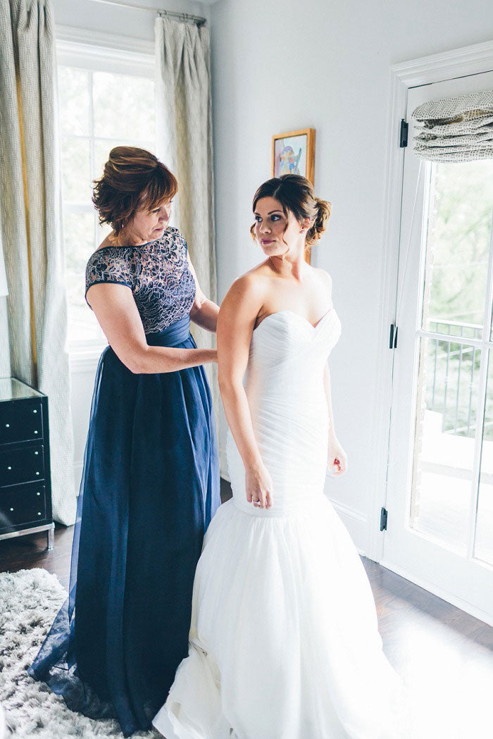 Trumpet/Mermaid Pleated Sweetheart Open Back Beaded Wedding