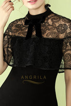Chic Bow Tie Lace Short Sleeves Cocktail Dresses