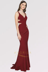 Sexy V-Neck Sleeveless Long Formal Prom Dresses