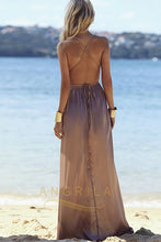 Sexy Spaghetti Strap Deep V-Neck Criss-cross Long Prom Dresses with split