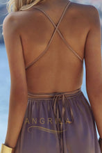 Sexy Spaghetti Strap Deep V-Neck Criss-cross Long Prom Dresses with split