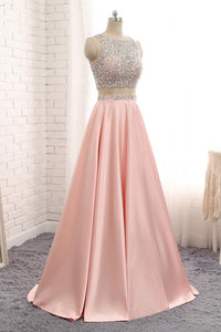 Two Piece Jewel Prom Dress with Sequins