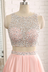 Two Piece Jewel Prom Dress with Sequins