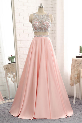 Two Piece Jewel Prom Dress with Sequins
