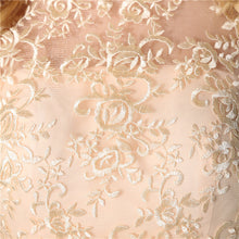 Princess sleeveless Lace Top Long Chiffon Sweep Train Bridesmaid Dresses