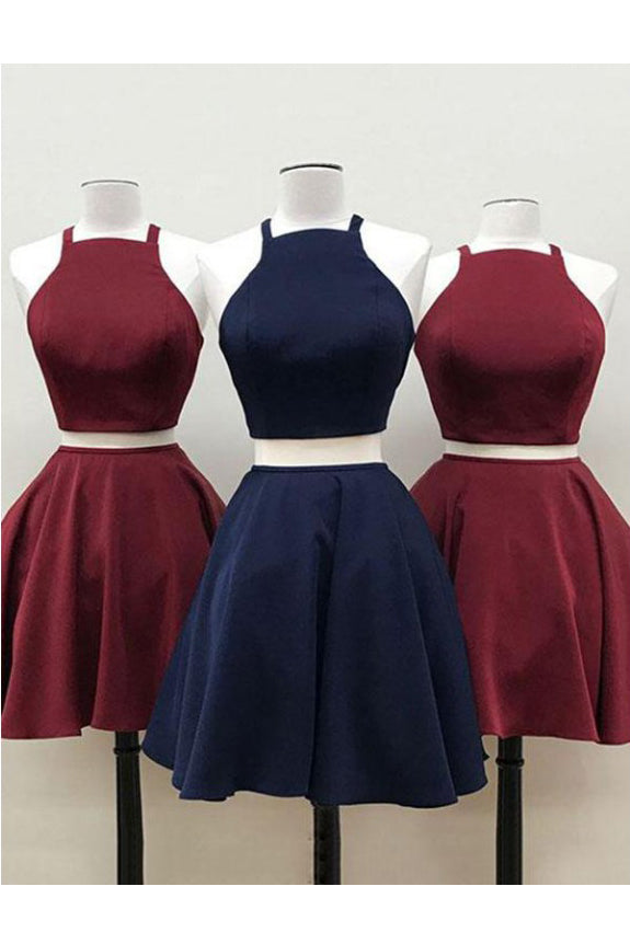 Two Piece Halter Straps Short Homecoming Dresses Main image