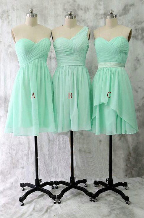 Short Ruched One-Shoulder Chiffon A-Line Cocktail Dress