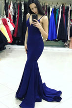 V Neck Spaghetti Straps Trumpet/Mermaid Long Prom Dresses