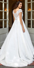 A-line Cap Sleeves Sweetheart Lace Appliques Long Bridal Wedding Dresses