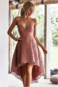 A line High Low Homecoming Dresses with Lace Angrila