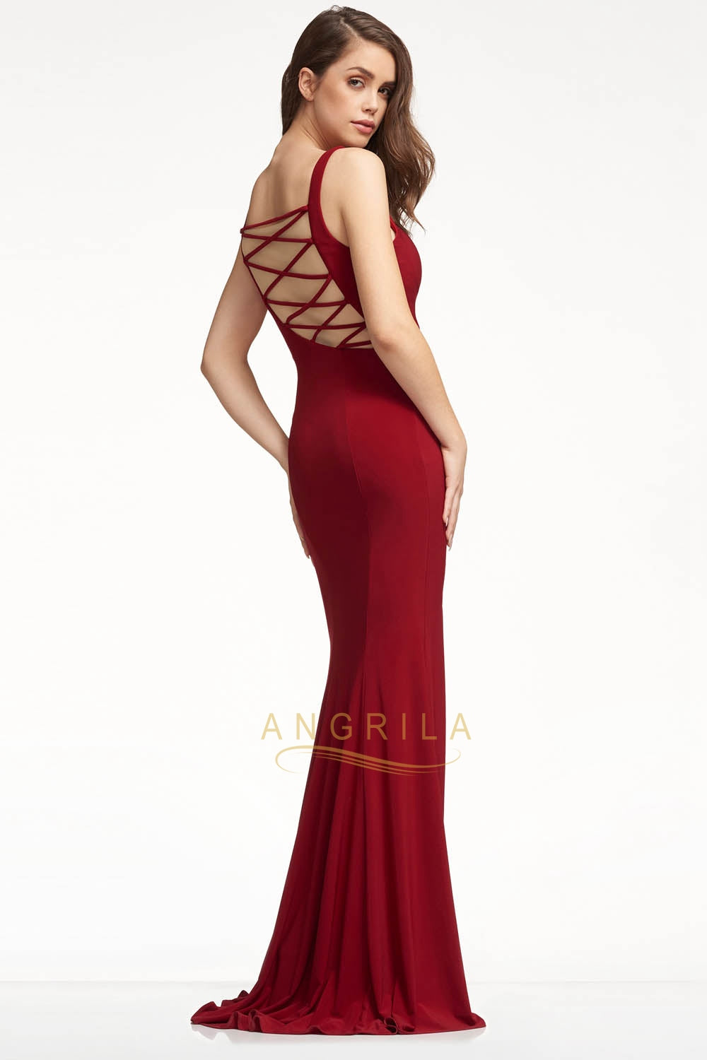 Sexy Sheath/Column Cut Out Jersey Lace-up Split Prom Dresses Secondary image