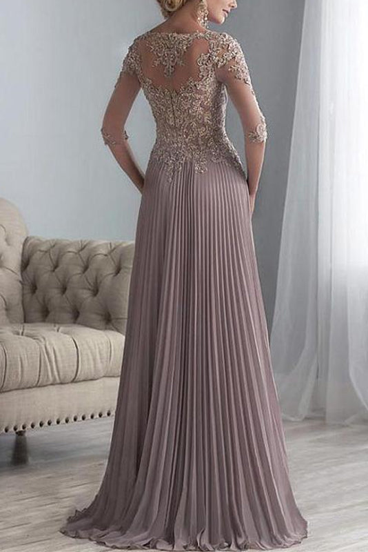 Long Applique Mother of the Bride Dress with sleeves Secondary image