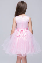 Ball Gown Sleeveless Satin & Sequined Top with Bowknot Organza Short Flower Girl Dresses