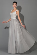 A-line Lace-up V-neck Beading Chiffon Floor-length Mother of the Bride Dresses