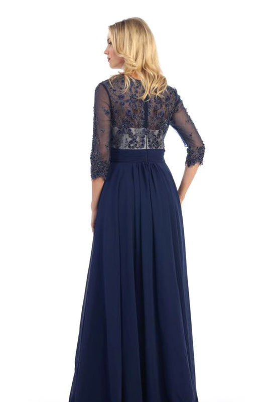 Long Mother Of The Bride Dress With Sleeves Secondary image
