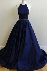 Ball-Gown/Princess Halter Neck Floor-Length Tulle Prom Dresses