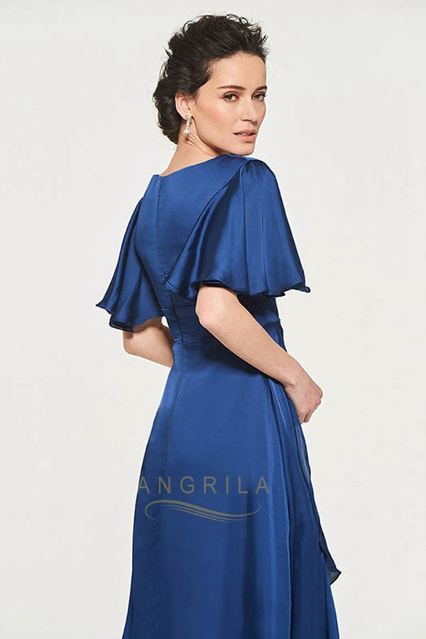 A-Line/Princess Asymmetrical V-neck Mother of the Bride Dress Secondary image