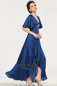 A-Line/Princess Asymmetrical V-neck Mother of the Bride Dress