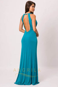 Sheath/Column V-neck Floor-Length Sexy Prom Dress