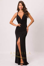 Sheath/Column V-neck Floor-Length Sexy Prom Dress