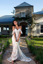 Off-the-Shoulder Court Train Lace Wedding Dress